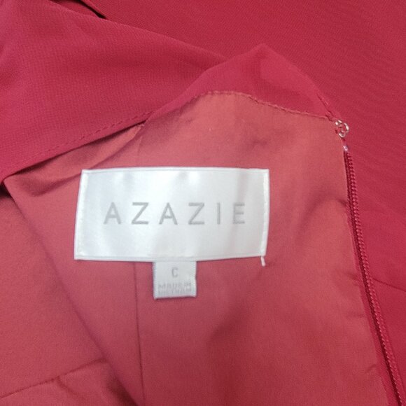 Azazie 'Danica' Bridesmaid Dress Burgundy Halter Neck A-Line Pleated NWT - Picture 10 of 12